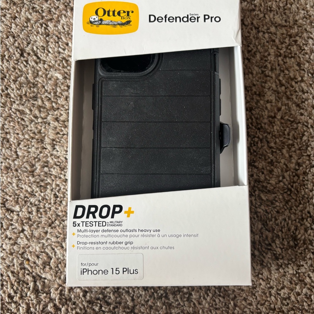 OtterBox Defender Pro Black Case for iPhone 15 Plus